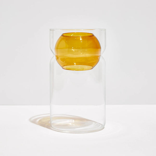 Balance Vase - Clear + Amber