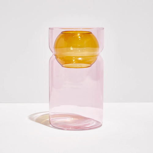 Balance Vase- Pink + Amber