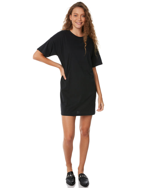 Lyon Logo Tee Dress- Black