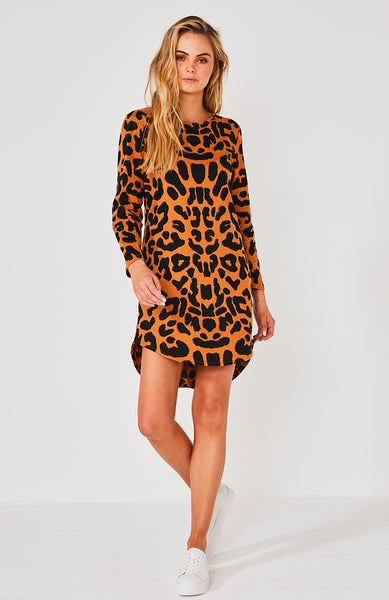 Bronx Dress- Rust Leopard