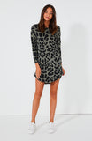 Bronx Longsleeve Dress- Sage Leopard