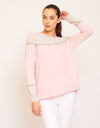 Mille Feuille Sweater- Snow/Pink