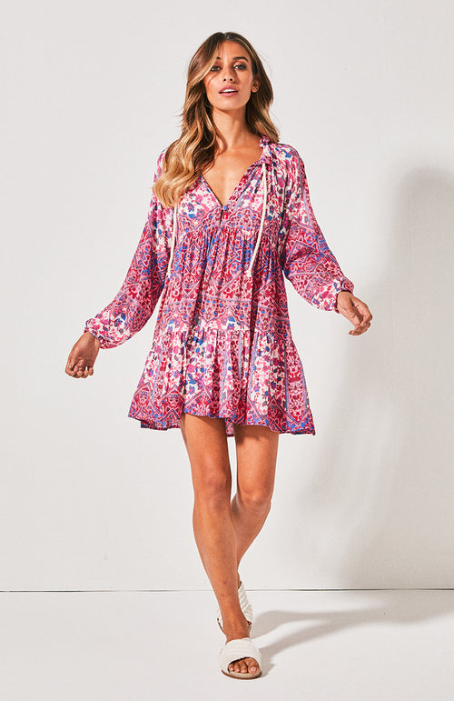Cali Shirt Dress- Rose Marrakes
