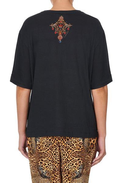 Relaxed Body And Sleeve Tee- Lady Lodge