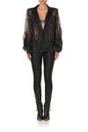 Ruched Sleeve Blazer - Punk of Primrose