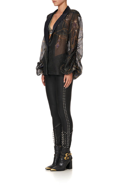 Ruched Sleeve Blazer - Punk of Primrose