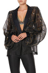 Ruched Sleeve Blazer - Punk of Primrose