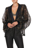 Ruched Sleeve Blazer - Punk of Primrose