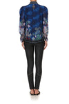 Pintuck Blouse W Drape Sleeve- Camden Moon