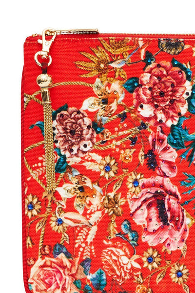 Small Canvas Clutch- And The Queen Wore Red