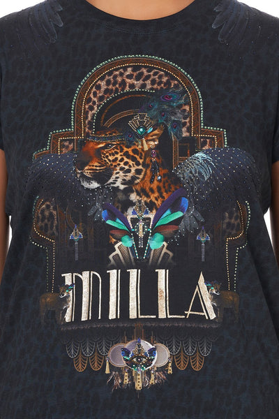 Slim Fit Round Neck T-Shirt- Dripping In Deco