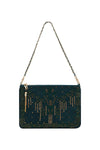 Zip Top Clutch Crossbody- Luxe Emerald