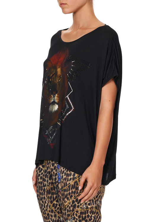 Loose Fit Round Neck Tee- Poetic Anarchy