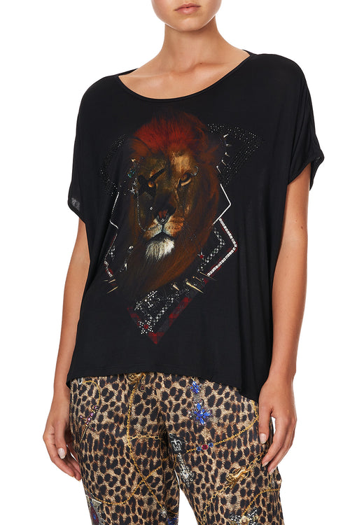 Loose Fit Round Neck Tee- Poetic Anarchy