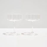 Two Wave Coupe Glasses- Clear