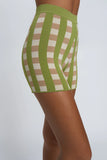 Cobra Knit Mini Short- Green/Nude