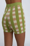 Cobra Knit Mini Short- Green/Nude