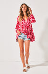 Cali Shirt Dress- Red Leopard