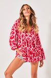 Cali Shirt Dress- Red Leopard