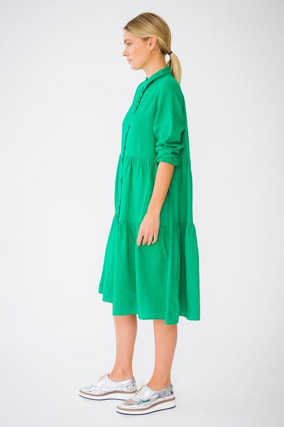 Hazel Dress W/ Long Sleeve- Pine
