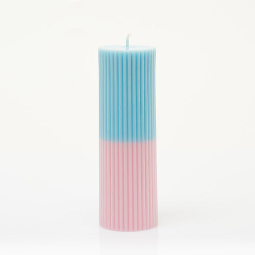 Two-Tone Pillar Candle- Cotton Candy