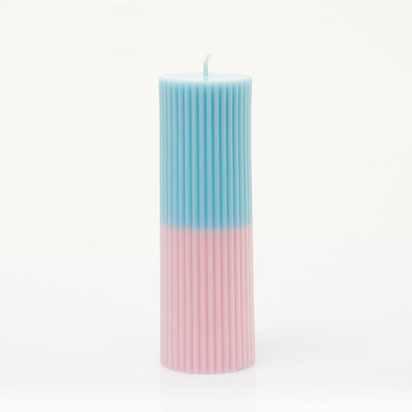 Two-Tone Pillar Candle- Cotton Candy