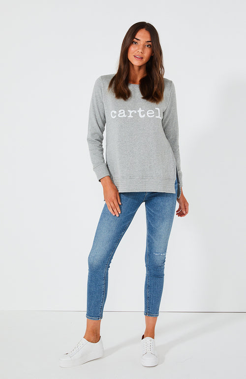 Cartel Beaded Sweater- Grey