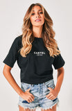 Cest Moi Crop Tee- Black