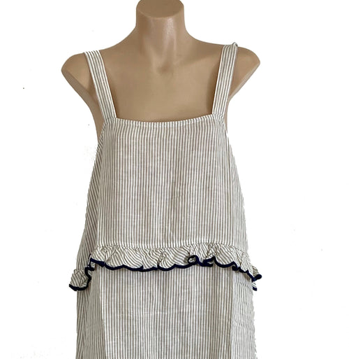 Clementine Maxi Dress- Beige Stripe