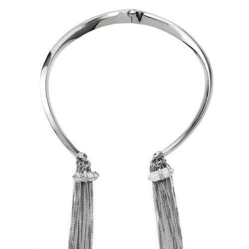 Dawns Exhale Collar & Chain Necklace- White Howlite/ Silver