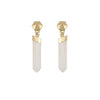 Dawns Exhale Drop Earring- Clear Quartz/Gold