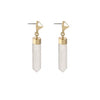 Dawns Exhale Drop Earring- Clear Quartz/Gold