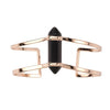 Dawns Exhale Fine Cuff- Onyx/Rose Gold