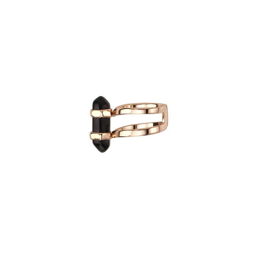 Dawns Exhale Ring- Onyx/Rose Gold