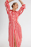 FINN SHIRT DRESS - RUBY/ANTIQUE