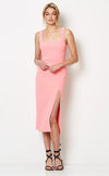 Hibiscus Islands Midi Dress- Flamingo Pink