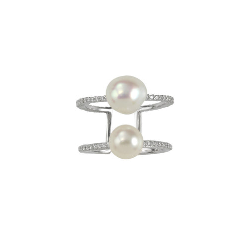 Evening Shine Ring- White Pearl