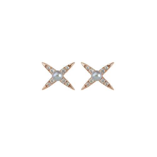 Evening Shine Stud Earring- Rose Gold