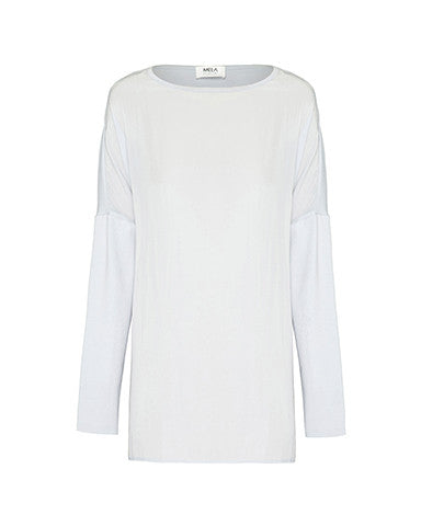 Spliced Sweater- White
