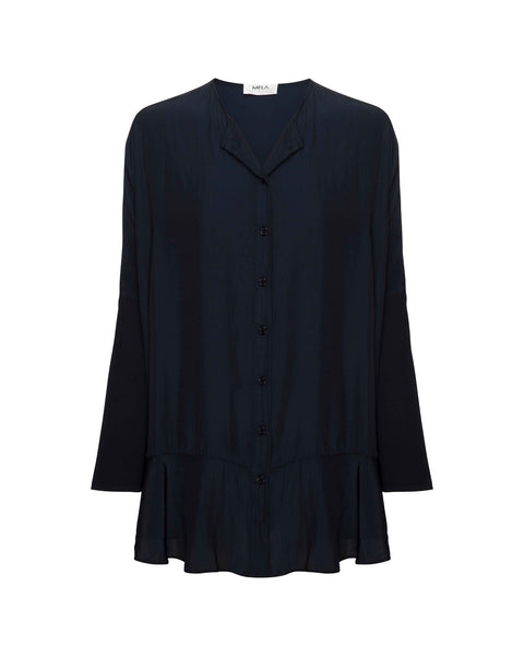 Frill Edge Overshirt- Frech Navy