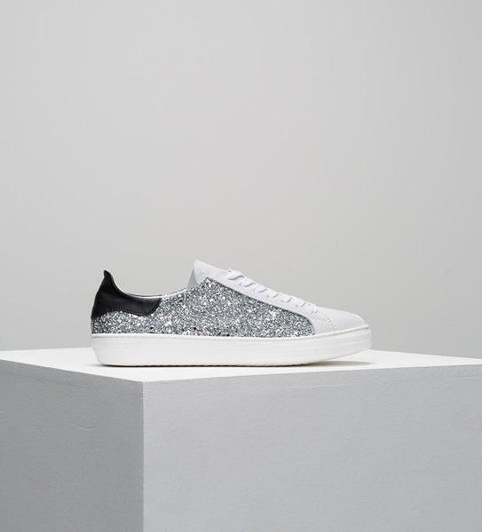 Indiana Sneaker- Silver Glitter