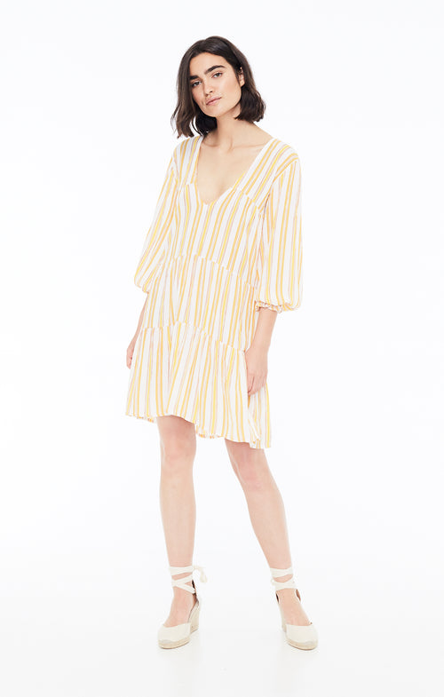 Le Gallion Dress- Azure Stripe