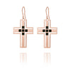 The Ritchie Cross Earring- Rose Gold + Onyx