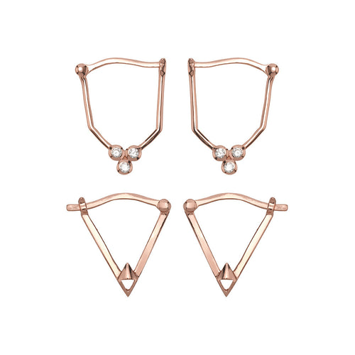 Gold Dust Nights Earring Set- Rose Gold