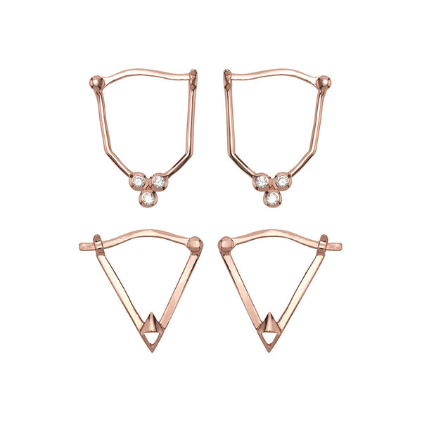 Gold Dust Nights Earring Set- Rose Gold