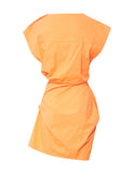 GRENADA MINI TWIST DRESS | TANGERINE