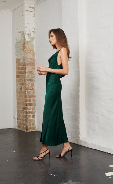 Martini Club Split Dress- Emerald