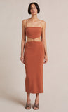 Alba Cut Out Midi Dress- Terracotta