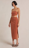 Alba Cut Out Midi Dress- Terracotta