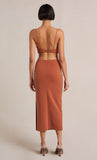 Alba Cut Out Midi Dress- Terracotta